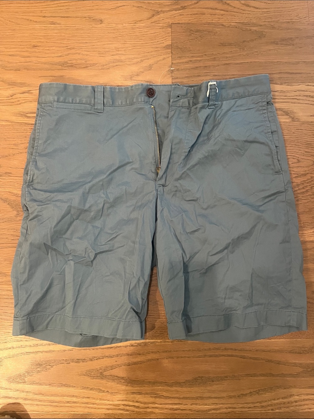 J. Crew Men's Light Blue Flat-Front Cotton Shorts